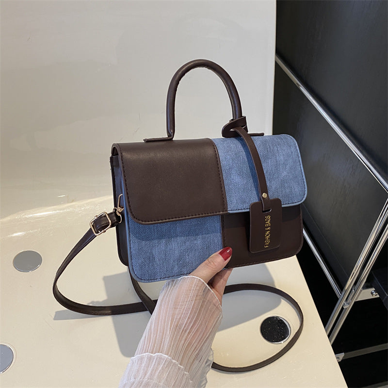 Wholesale Design Stitching Contrast Color Small Square Bag Texture Simple Crossbody Bag Fashion Shoulder Bag